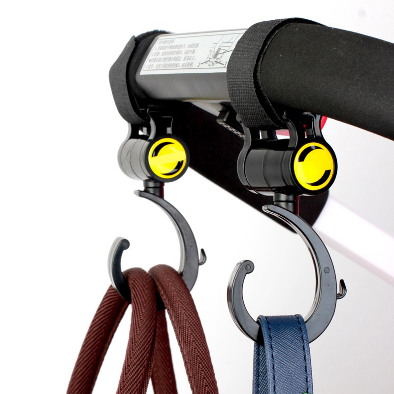Pak  of 2 stuks multifunctionele kinderwagen, kinderwagen, draaibare hangerhaken, kinderwagenaccessoires