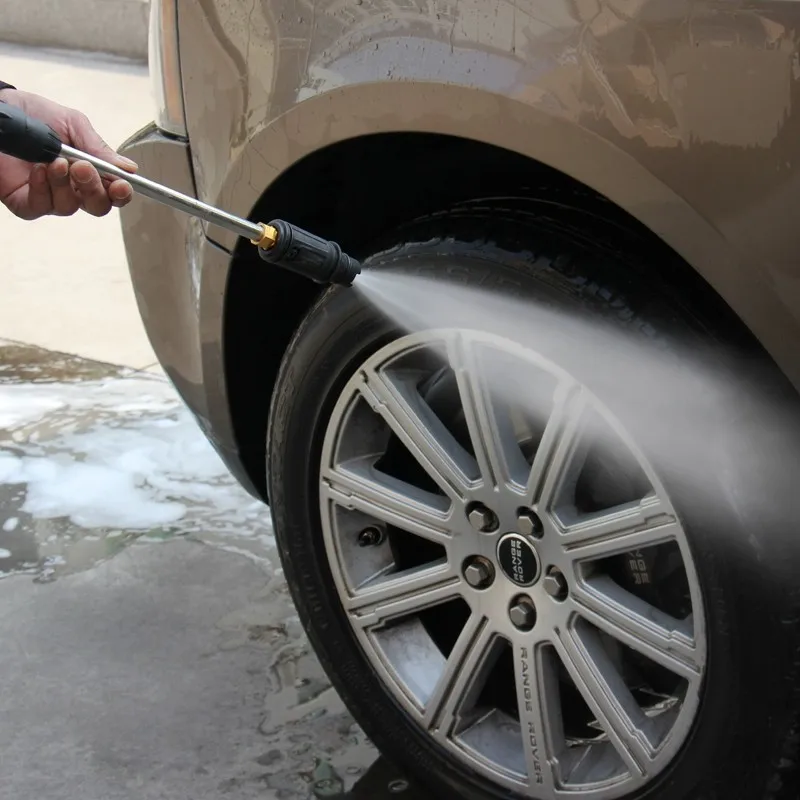 Tige d'extension haute pression en acier inoxydable pour Machine à laver de voiture, pour étendre la longueur du nettoyage par pulvérisation du pistolet à eau