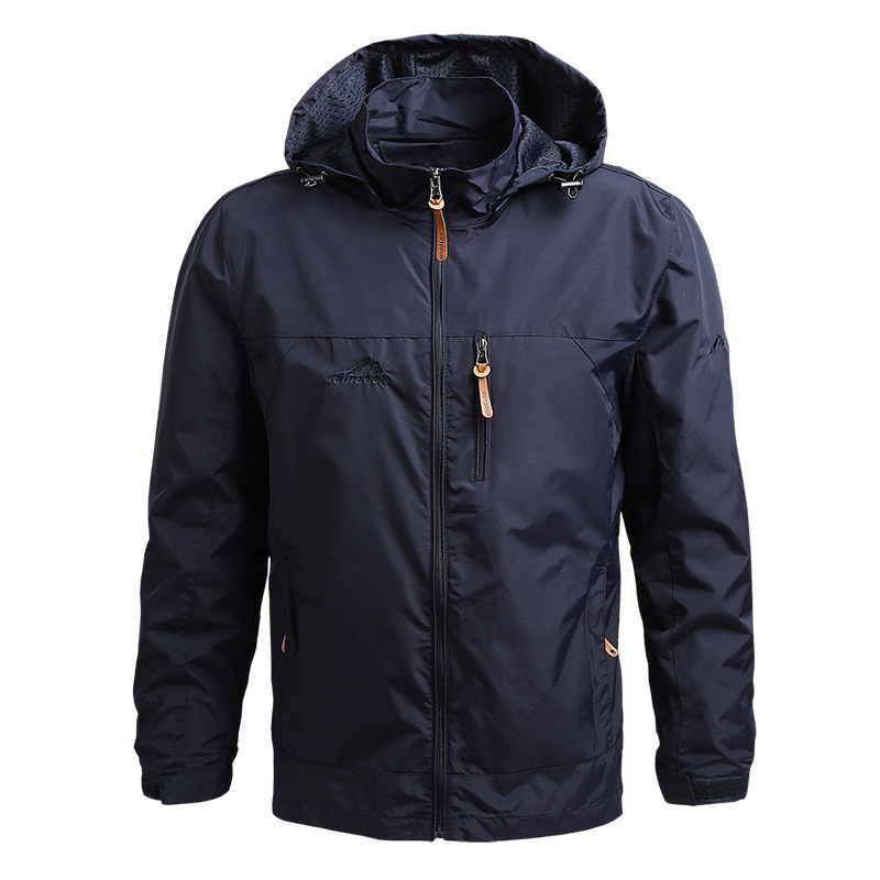Coupe-vent Hommes DulJacket Imperméable En Plein Air À Capuche Manteau Sports Militaire Taille Européenne S-5XL Terrain Escalade Mince Outwear: XL / Bleu