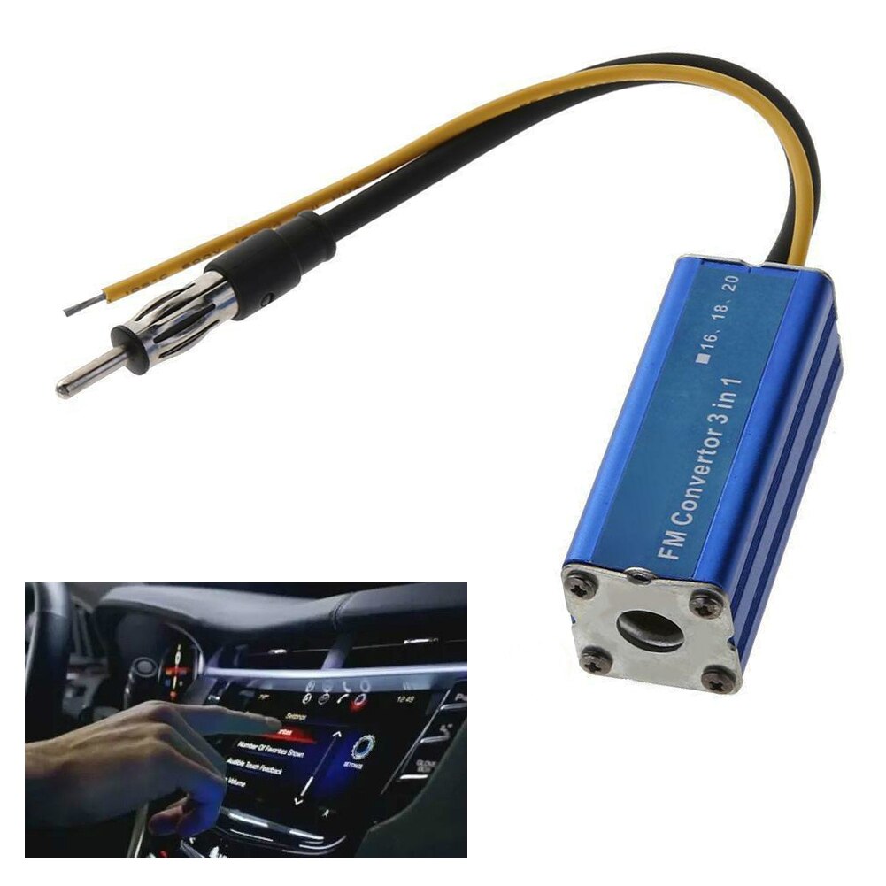 12V Stereo Easy Install Antenna 76 90MHz FM Radio Auto 3 In 1 Accessories Changer Universal Car Frequency Converter Metal