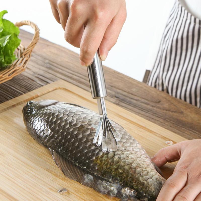 Outils de cuisine pour fruits de poisson | Rasoir à noix de coco en acier inoxydable, gratte-peau de poisson, éplucheur outil de nettoyage, accessoires de cuisine 1 pièce