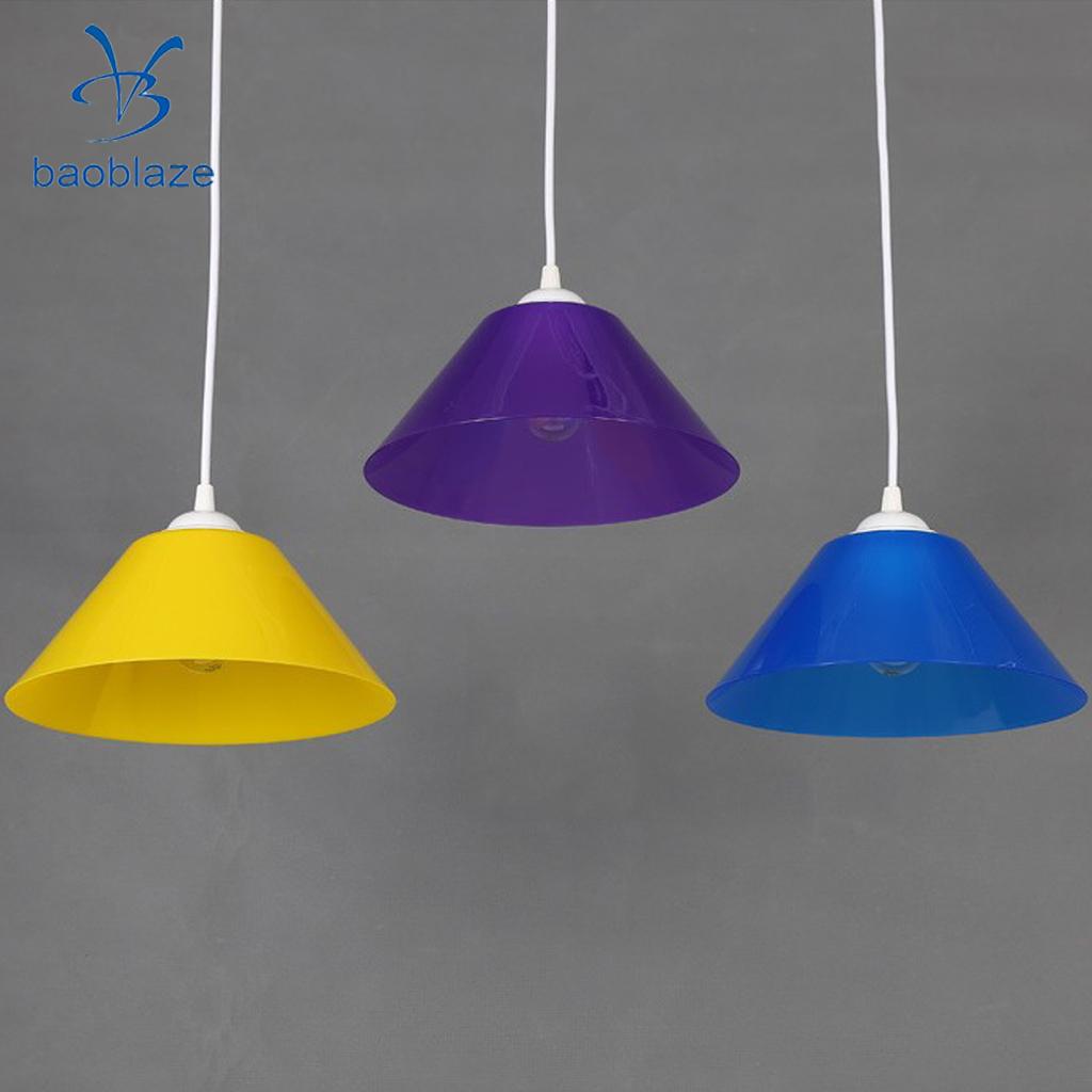 E27 Cone Shaped Ceiling Pendant Light Shade Lampshade Easy Fit Shades Decor