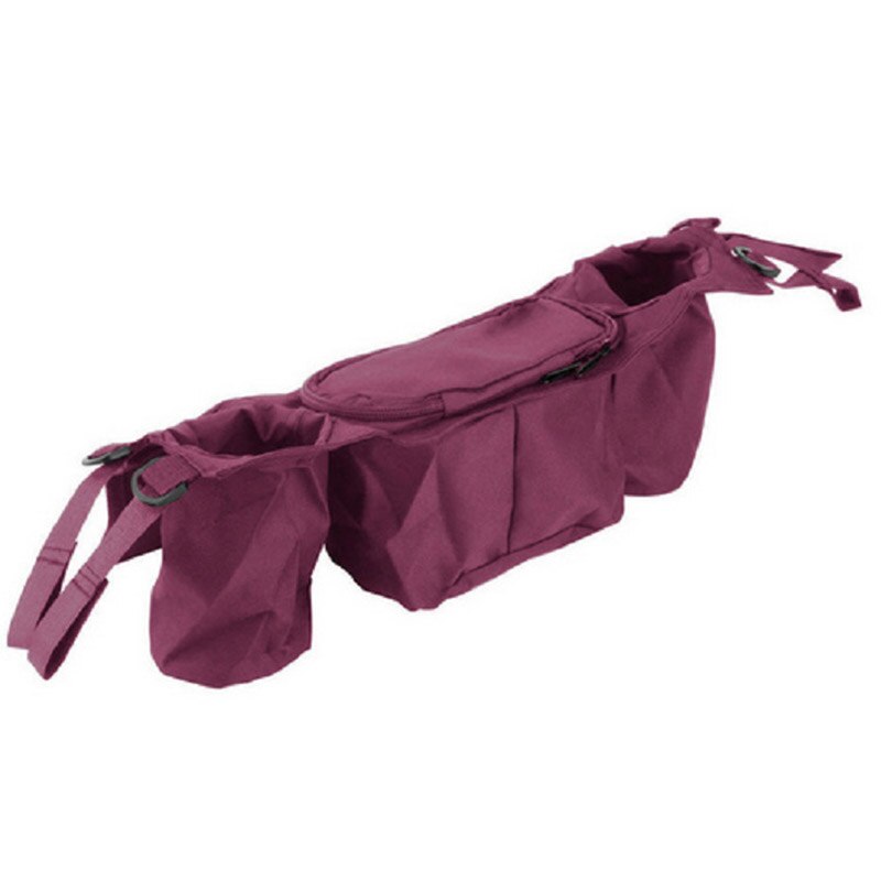 Baby Stroller Organizer Removable Hanging Admission Baby Stroller Accessories Carriage Pram Wheelchair Bag: Claret