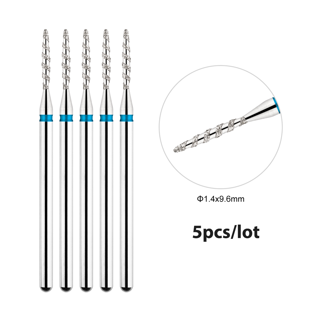 5 unids/lote brocas de diamante para uñas Tornado llama cutícula broca Pro brocas de archivo eléctrico ruso para manicura y pedicura de uñas 3/32'': Café beige