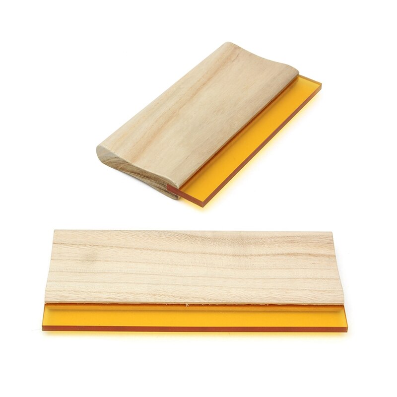 2Pcs Silk Sn Printing Press Squeegee Single 70 Durometer Ink Scraper Tool - 10 Inch & 8 Inch