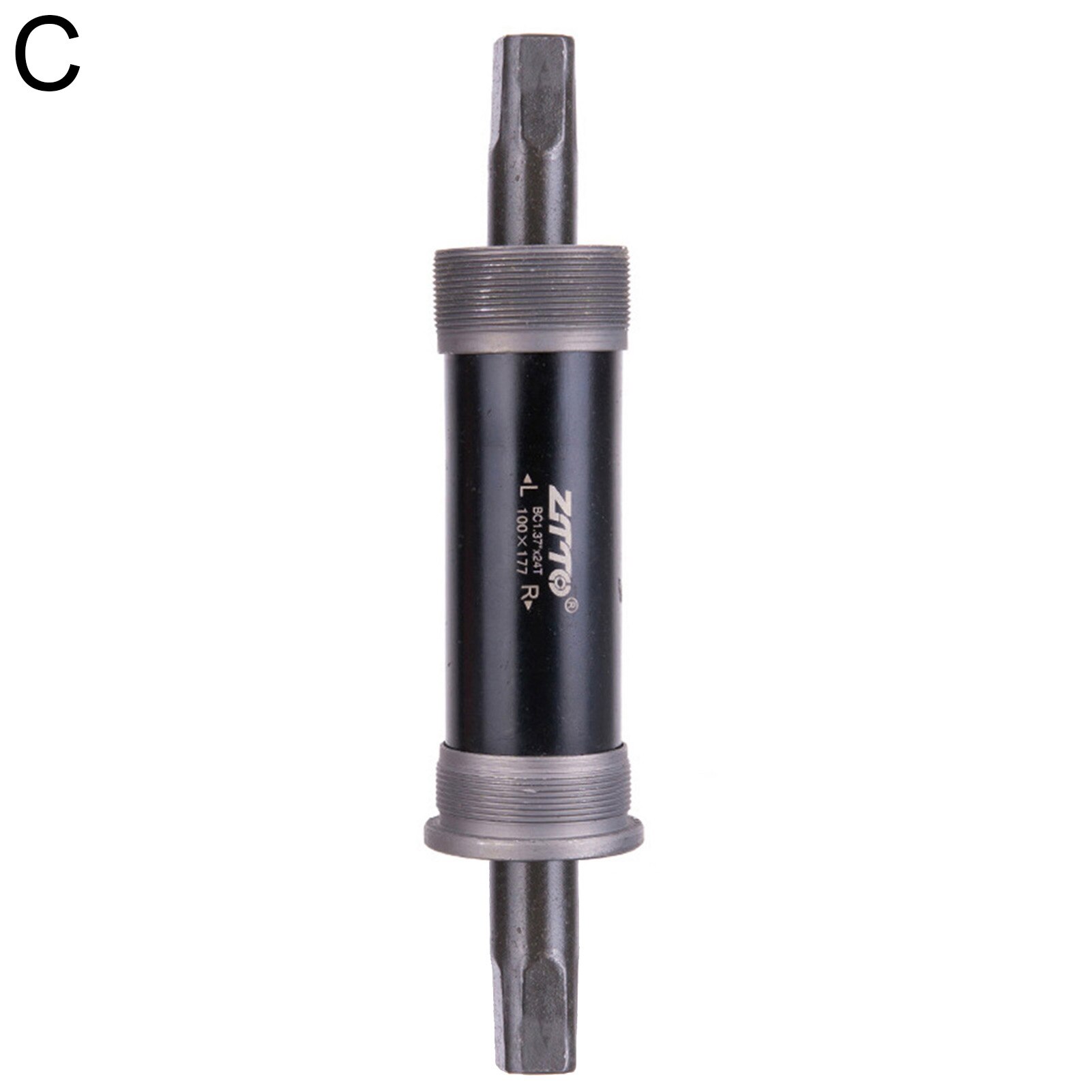 Métal vélo BSA pédalier 142 155 mm 177mm Quare trou manivelle axe vélo pièces BB pour carré conique axe pédalier: Style C