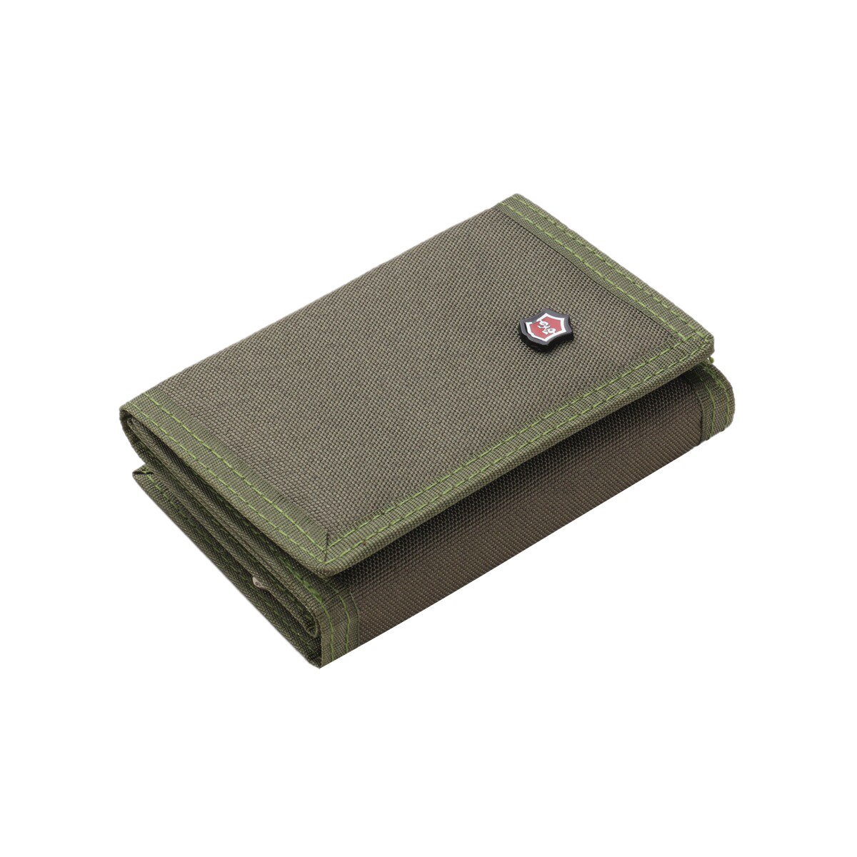 Men Solid Color Wallet Three-fold Coin Purse Canvas Wallet with Velcro Fashionable Card Pack