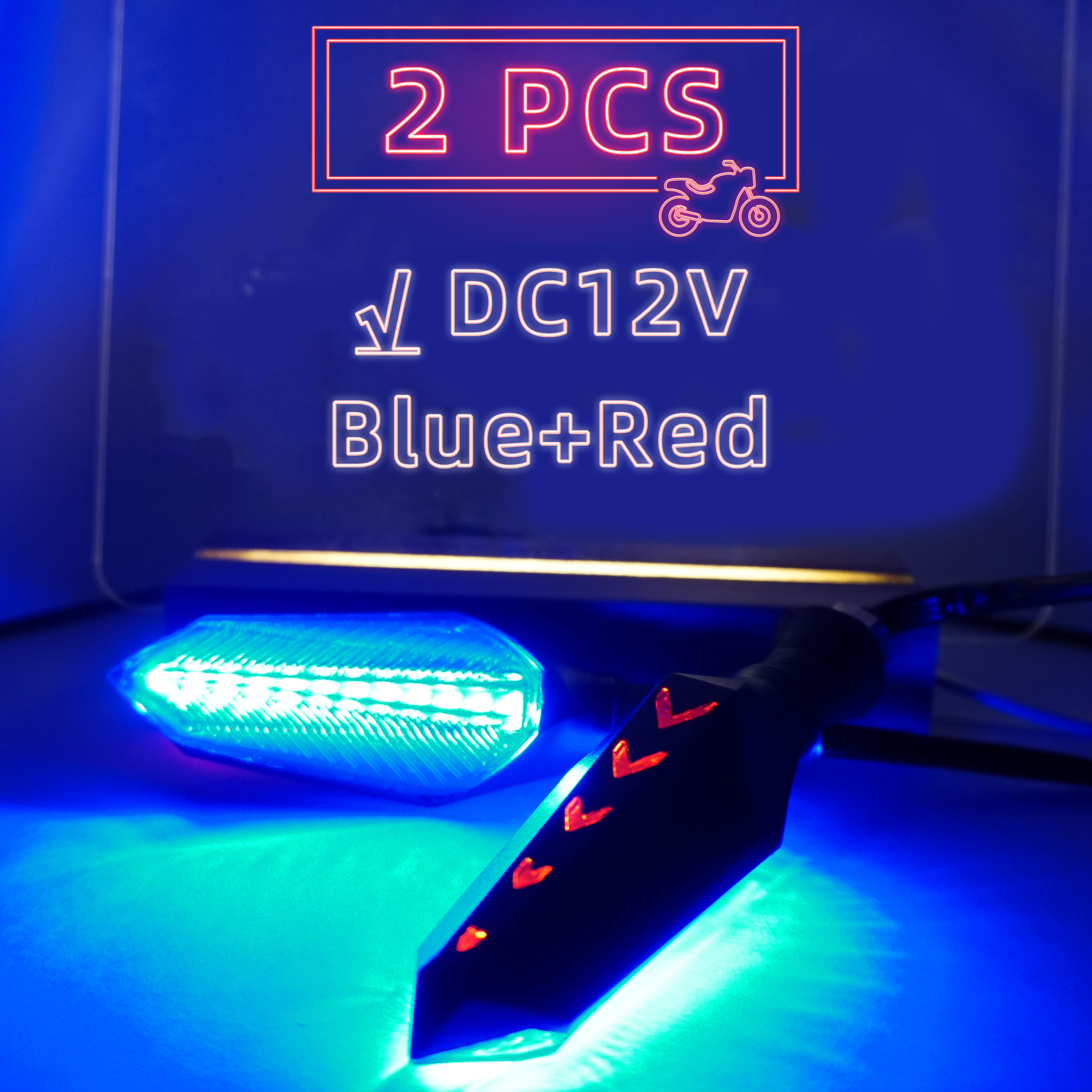 Elektrisk elcykel blinklys 12v 32v 48v 52v 60v blinklys strobe led-lys cykel motorcykel moto motorcykeltilbehør: Burgunder