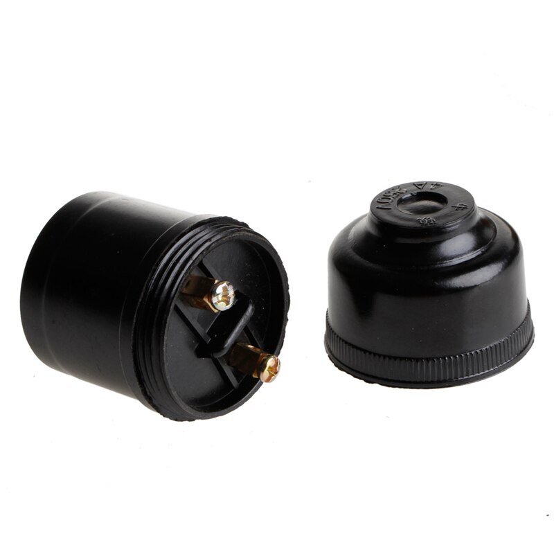 5pcs/set Black E27 Light Bulb Lamp Holder Base Pendant Screw Cap Socket 250V 4A