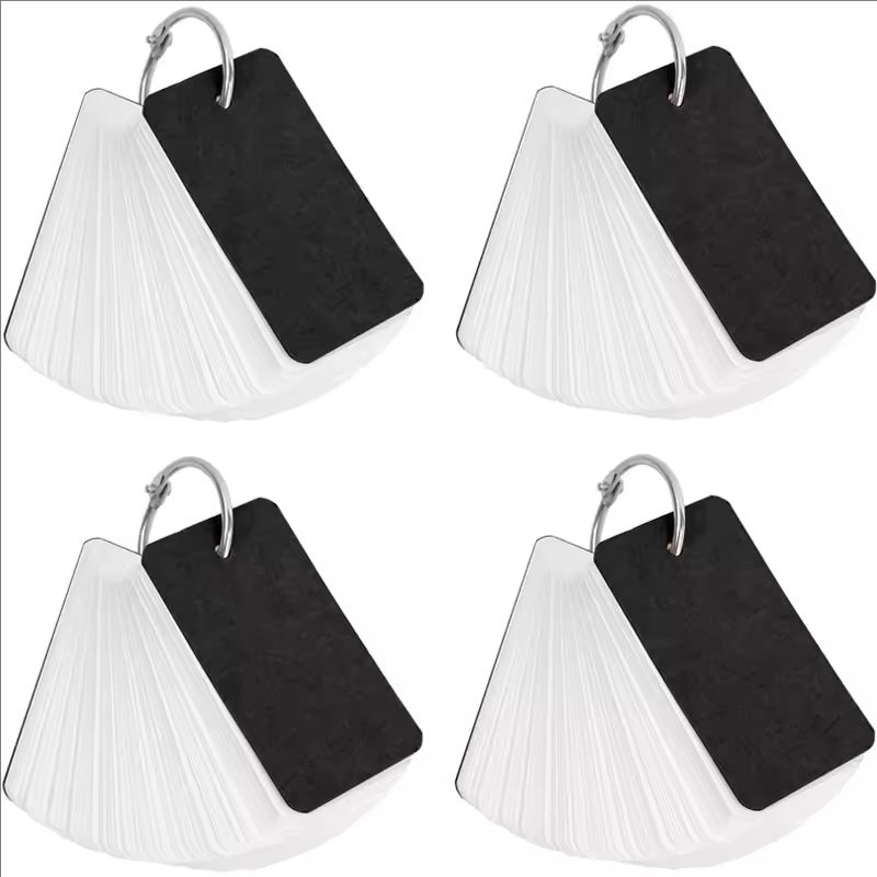 Tarjetas didácticas en blanco de papel Kraft con anillos de carpeta, libretas en espiral, Mini cuadernos, tarjetas de estudio, libro de papelería Kawaii, 400/100 hojas