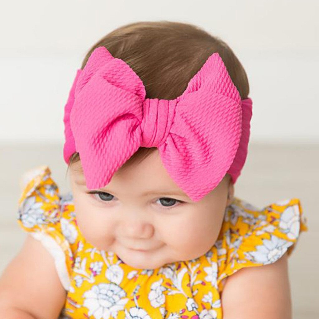 Baby Big Bow Headbands Flower Print Nylon Turban Hairband Oversize Bunny Bow Headwrap Baby Girl Head Wrap Girl Baby Accessories