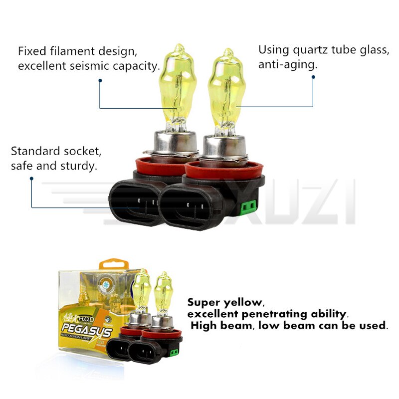 H1 h3 h4 h7 h8 h9 h11 9005/6 880 100w 6000k halogen vita lampor hod bråck dimljus 12v 100w belysning bil gul 3000k