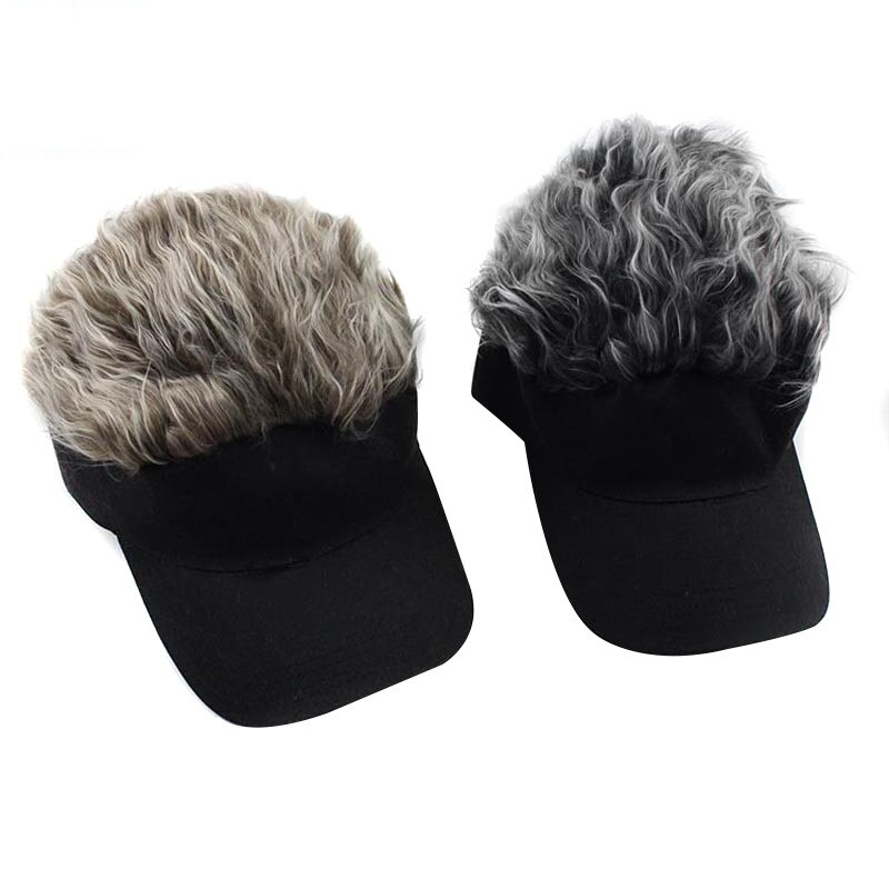 Gorra de béisbol con peluca para hombre, sombrero de con pelo puntiagudo, informal, ajustable, con personalidad creativa, accesorios alternativos