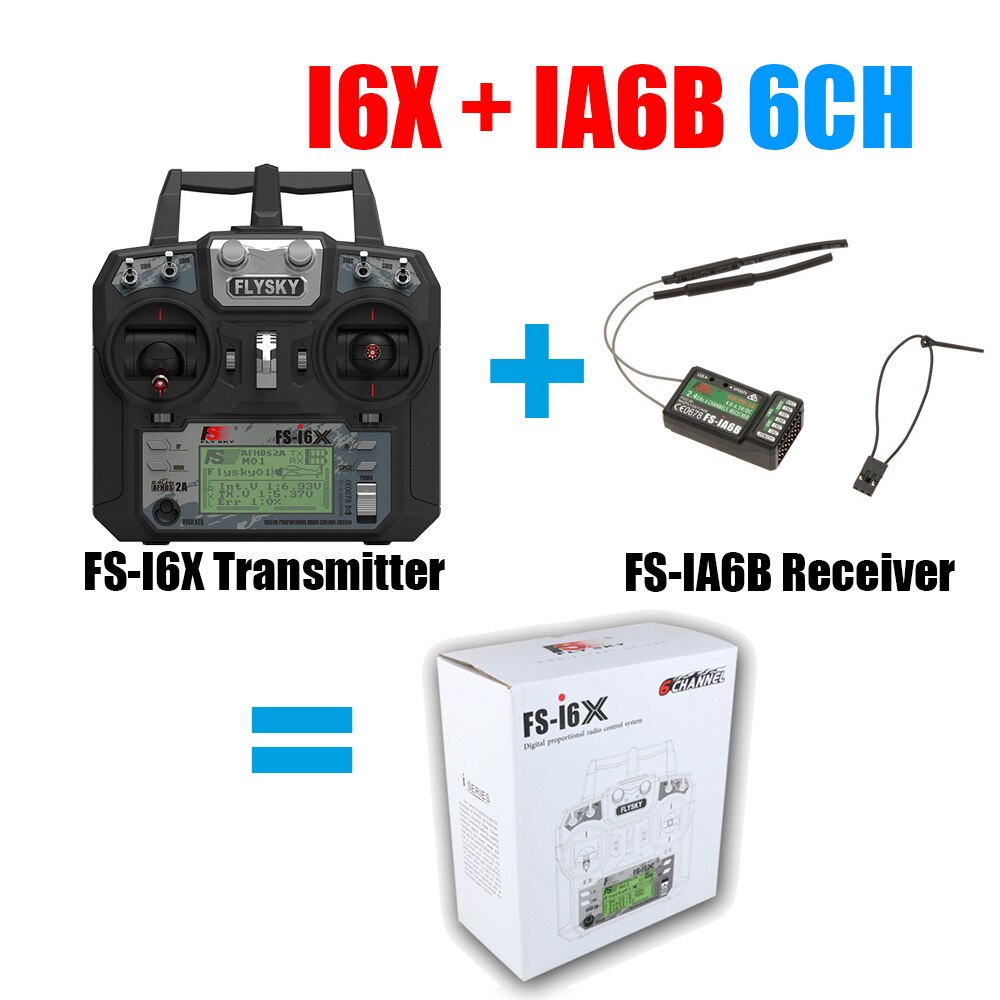 With Simulator Cable Flysky FS-i6X 2.4GHz 10CH RC Transmitter Radio Set 6ch 8ch 10ch Receiver For RC Heli Quad Airplane Car: with IA6B Receiver