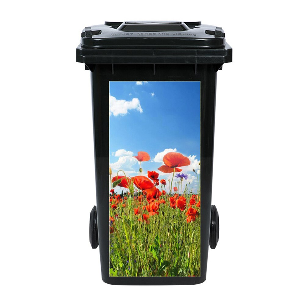 Outdoor Prullenbak Sticker Vinyl Natuurlijke Groene Planten Boeket Zelfklevende Trush Keuken Wheelie Bin Stickers Vuilnisbakken Stickers