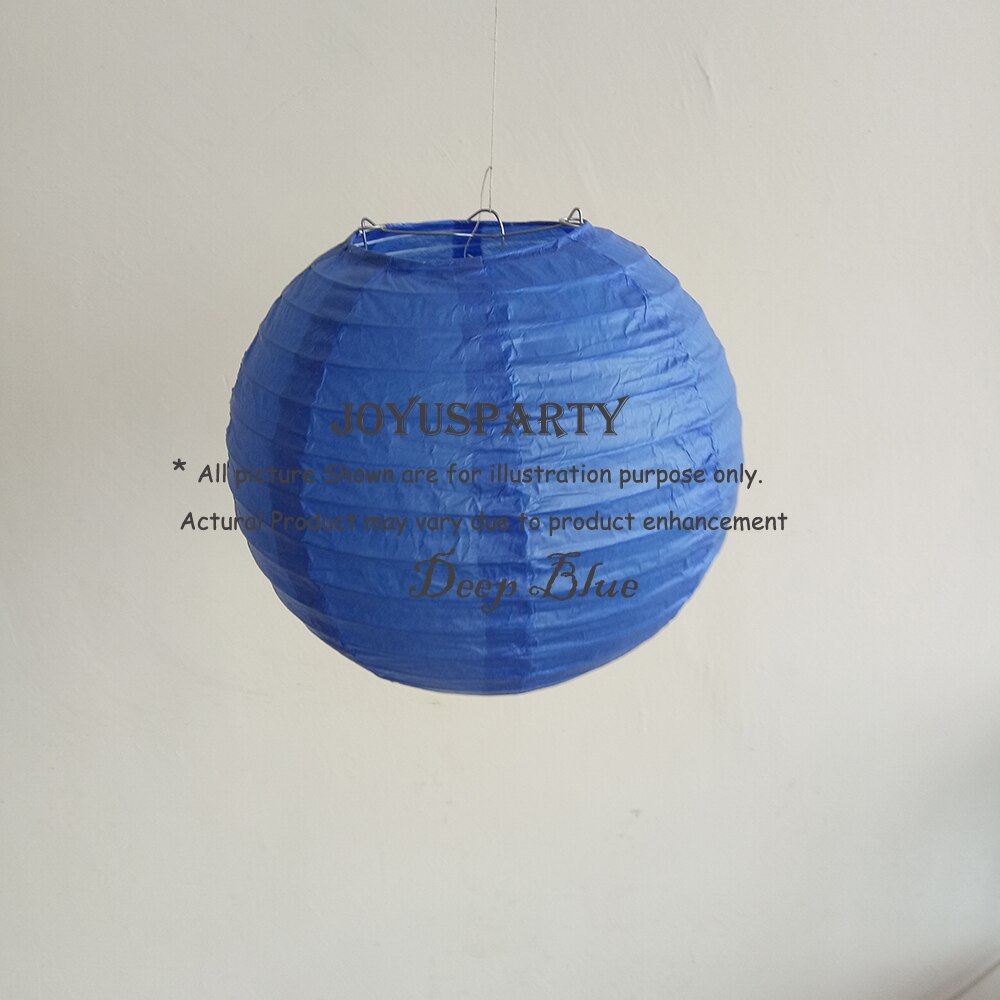 Juego de linternas de papel azules de 12 piezas, decoración colgante de papel redondo chino, lámparas de bola para decoraciones del hogar de 6 "8" 10 "12"
