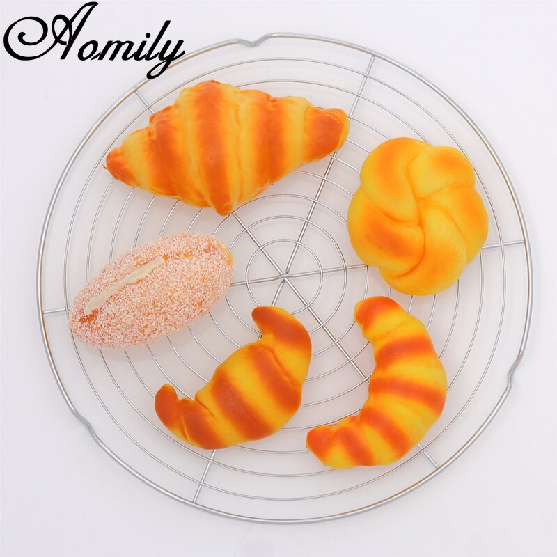 Amoliy 32.4cm Nonstick Cake Cooling Rack Round Baking Cooling Grid Cookies Biscuits Bread Tray Stainless Steel Wire Tray Baking