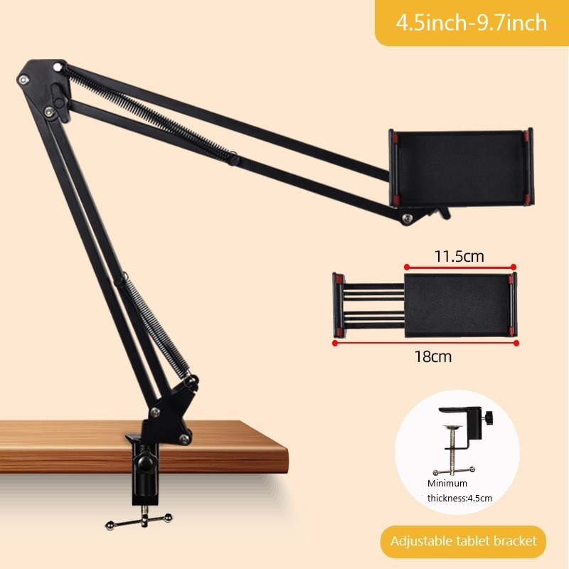 iPadhouder voor bed 360° ° Roterende Desktop Mount Telefoon Clip Stand met 70 cm Metalen Arm Voor 4.5 ~ 9.7 inch Telefoon Tablet Legering beugel