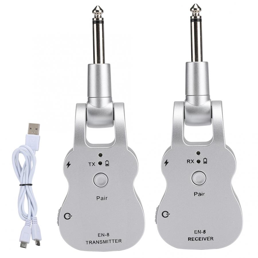 Guitar trådløs sender modtager 2.4g usb trådløs high-end guitarsystem pickup med indbygget genopladeligt batteri