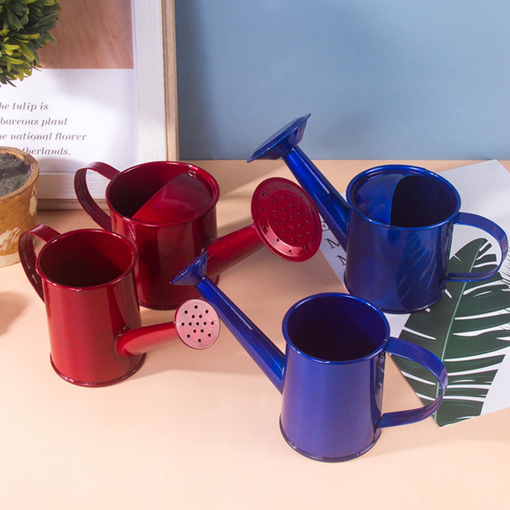 Pot Iron Watering Can Portable Watering Kettle Watering Pot Gardening Tool for Office Garden Balcony