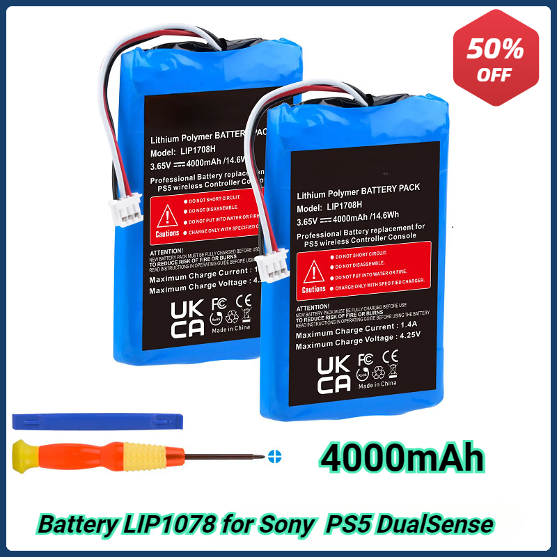 Nova bateria 3.65v 4000mah ps5 lip1078 bateria para sony playstation 5 ps5 dualsense CFI-ZCT1W controlador sem fio de alta qualidade: BRANCO