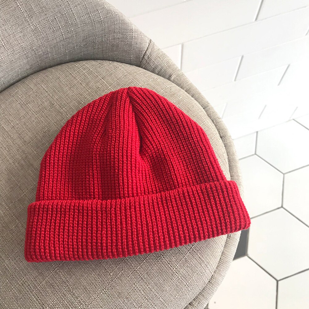 Vinter varm strikket kalot casual kort tråd hip hop hat voksne mænd beanie uld strik beanie kalot elastiske huer unisex