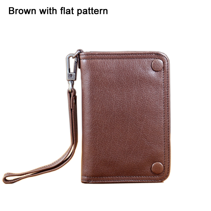 Echtes Leder Männer Brieftasche Kupplung Geldbörse Männlichen Bifold Geld Clips mit Haspe große kapazität Karte Brieftasche Kurze W/Postleitzahl Tasche