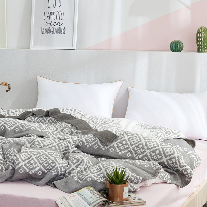 Junwell 100%  bomull muslin sommerteppe sovesofa reise pustende elegant tråd stort mykt kaste teppe para teppe