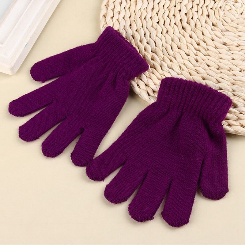 1 paire enfants gant filles garçons enfant extensible tricoté hiver Pick gants couleur mixte tricoté gants pour enfants