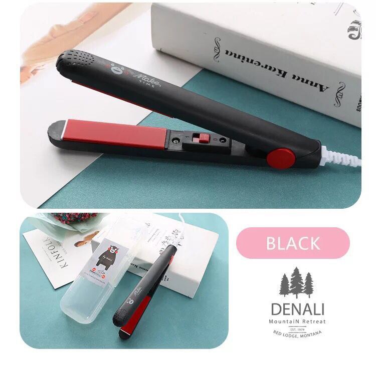 Plancha de pelo electrónica, Mini plancha alisadora de pelo portátil de cerámica plana, herramientas de estilismo: D