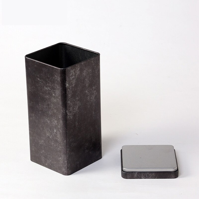 Retro Square Frosted Metal Box Tea Can Food Tinplate Storage Tin Can Box Coin Bank Piggy Bank Sugar Box Cookie Food Jar
