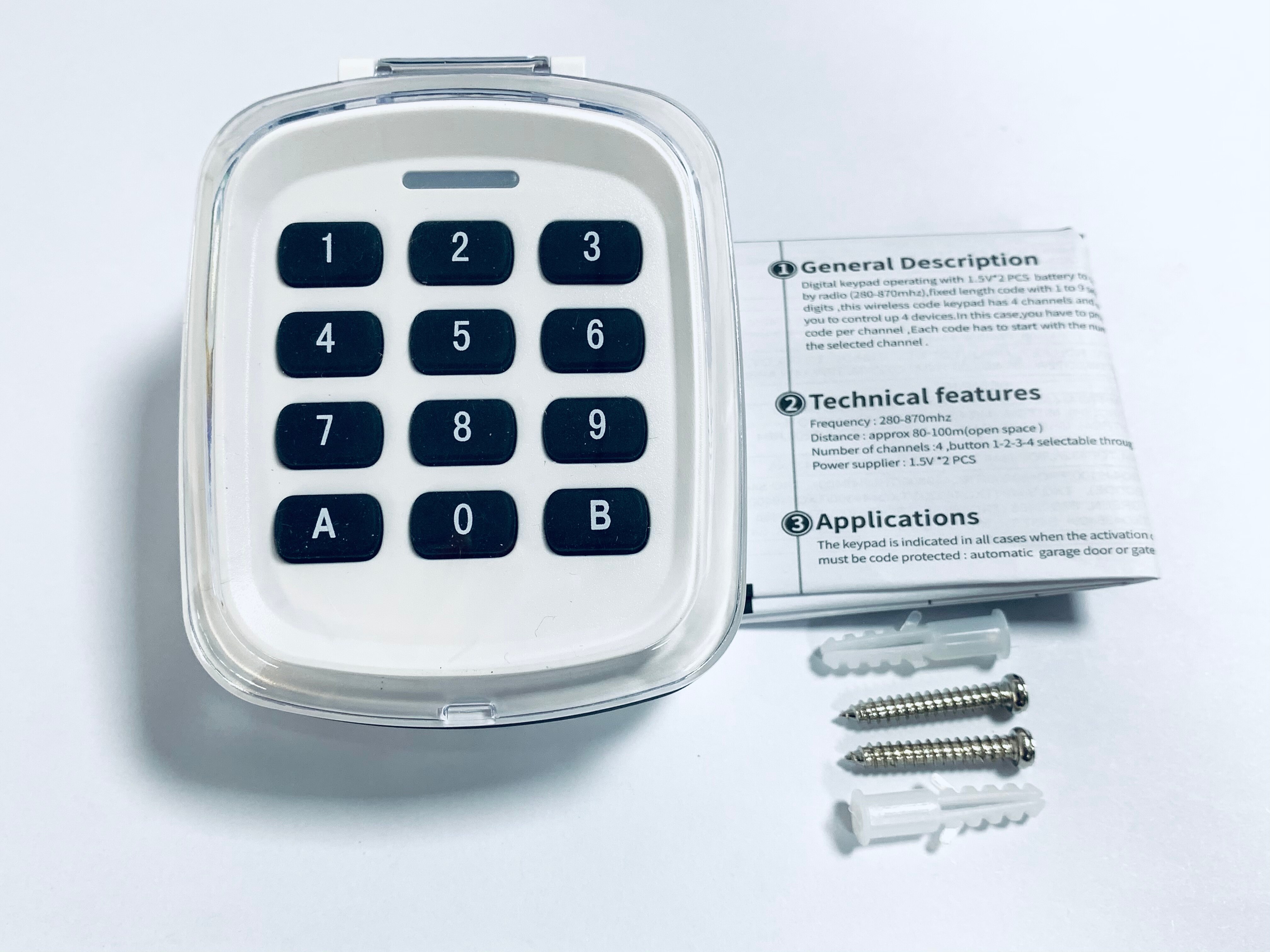Garage Door Wireless Keypad access controller 280-868mhz remote control duplicator