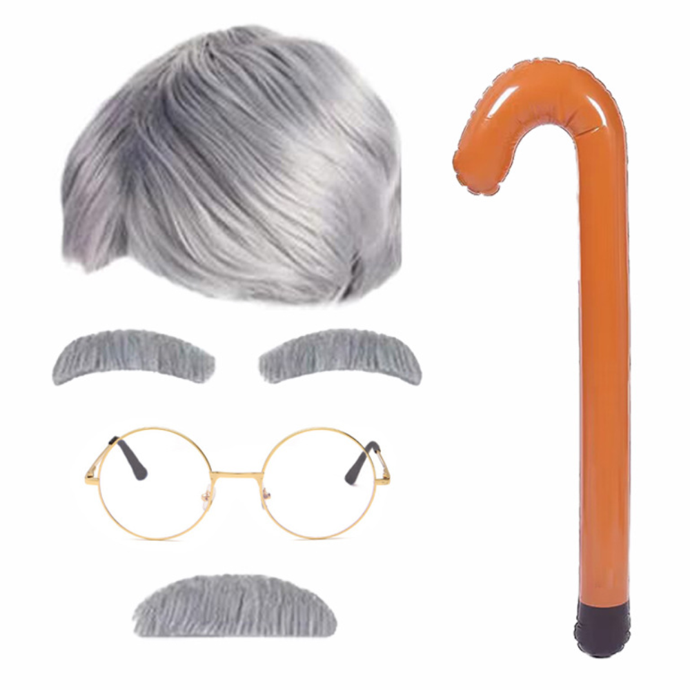 Accesorios de disfraz de Halloween para hombres y mujeres, conjunto de Minions para de Cosplay, gorros amarillos, vestido azul, guantes negros para adultos, 3 piezas/5 piezas: Castaño
