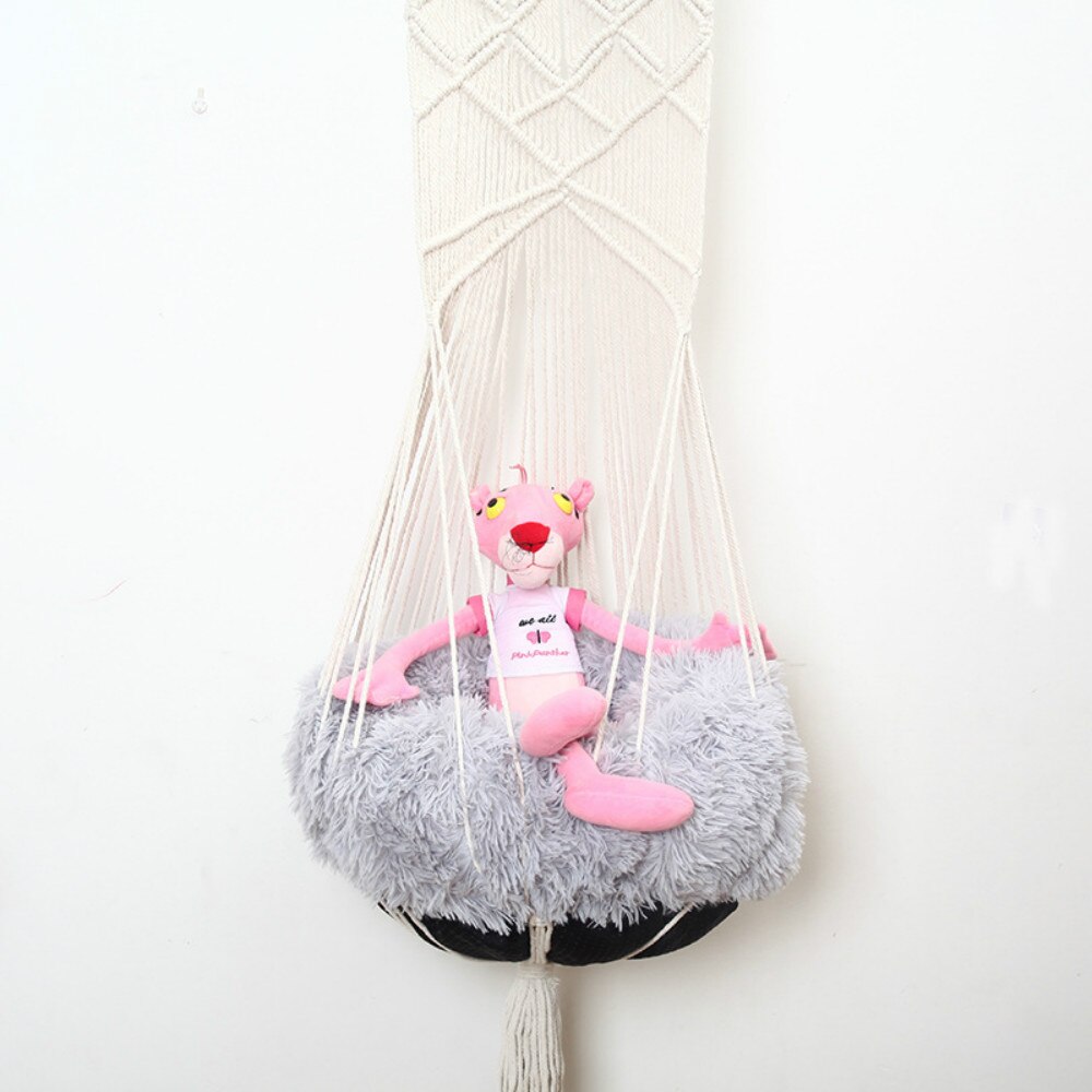 Macrame kat gyngeseng kæledyr hængende senge kvast katte legetøj håndvævet bomulds reb hængende kurv gobelin hjemindretning kæledyr hammack