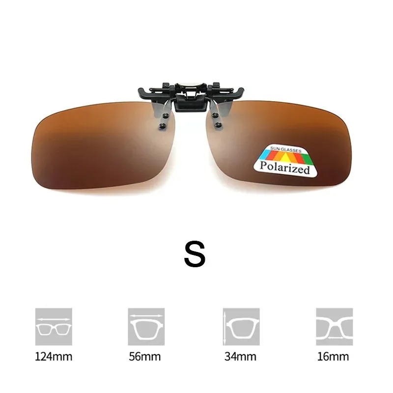 Polarized Clip Sunglasses Myopia Glasses Clip Driver Fishing Night Vision Myopia Clipon Sun Shading Eyeglasses: black