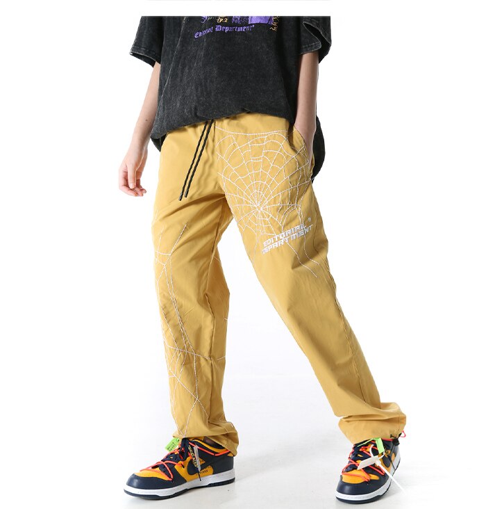 Spider Web Printing Trousers Men Harajuku Casual Hip Hop Jogging Harlan Trousers Street Clothing