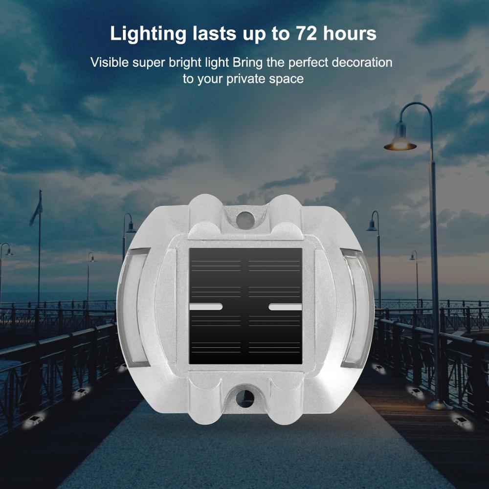 White Lighting Solar Powered Led Road Stud Driveway Pathway Stair Deck Dock Light