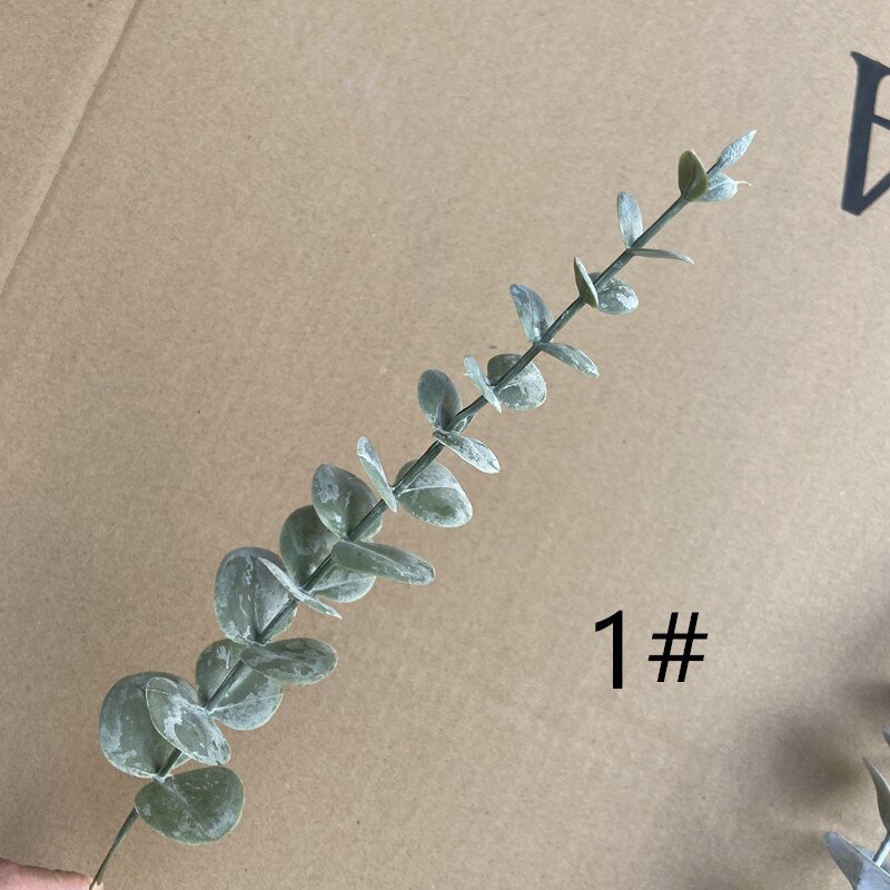 1 stykke simulation eucalipto gren enkelt kunstig eucalyptus til bryllupsskydning prop boligindretning: 1