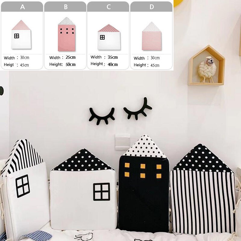 INS Baby Bed Bumper Nordic Kids Room Decor House Sides In The Crib For Newborns Cradle Protector Infant Cushion Home Decor: Style A2