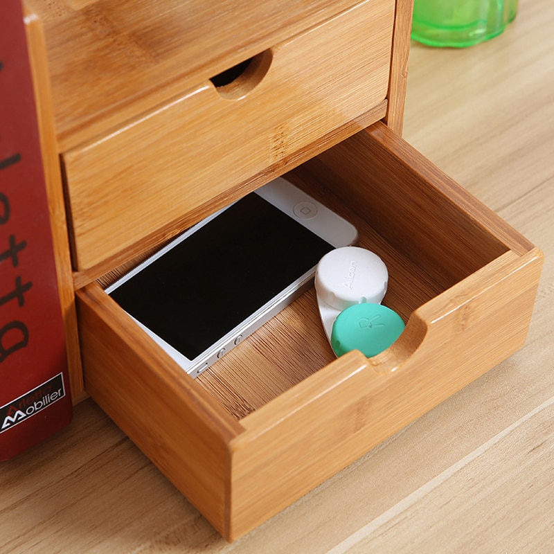 Office Small Bookshelf With Drawer Desktop Storage Simple Table Retractable Rack Bookcase