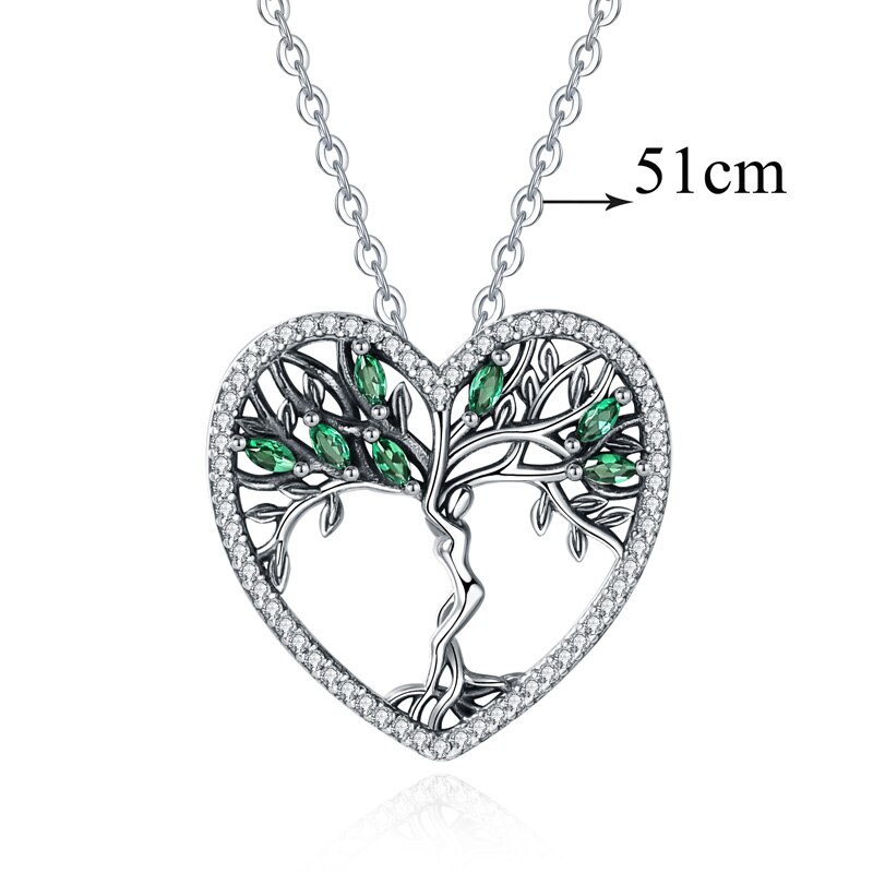 Eudora 925 prata esterlina árvore da vida pingente claro verde cz colares independente liberdade deusa colar feminino jóias d497: 20 inch chain