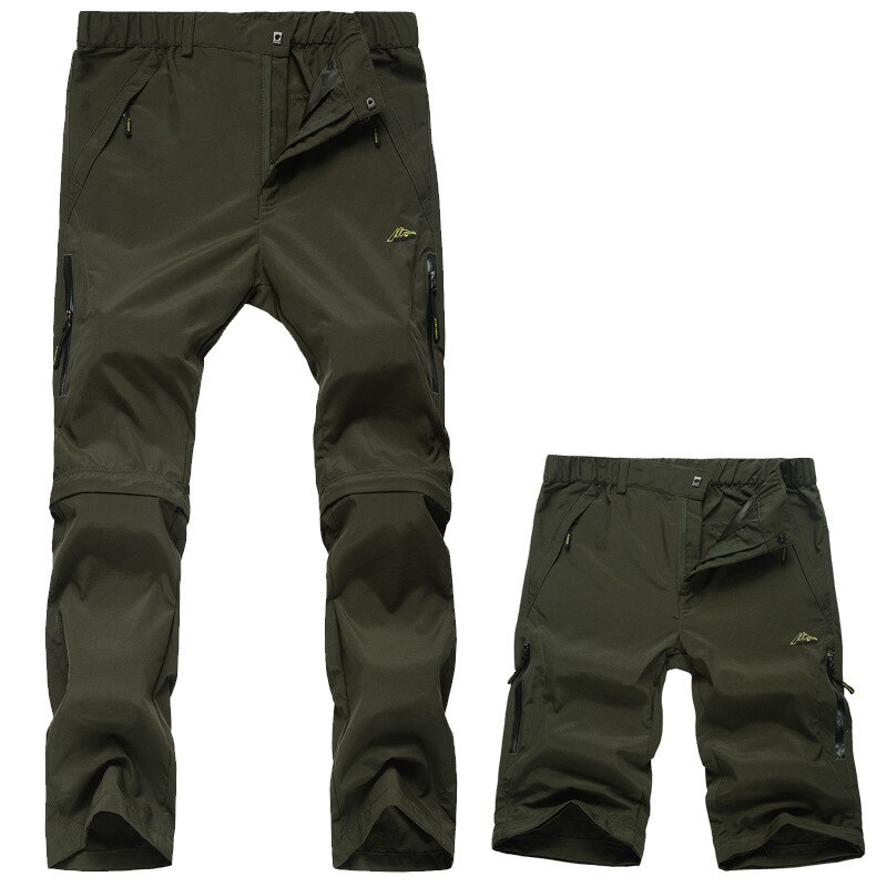 Avtagbara byxor herr sommar snabbtorkande utomhussportbyxor vandring vandring fiske camping manshorts 3 färg 004: Svart man byxor / 4xl