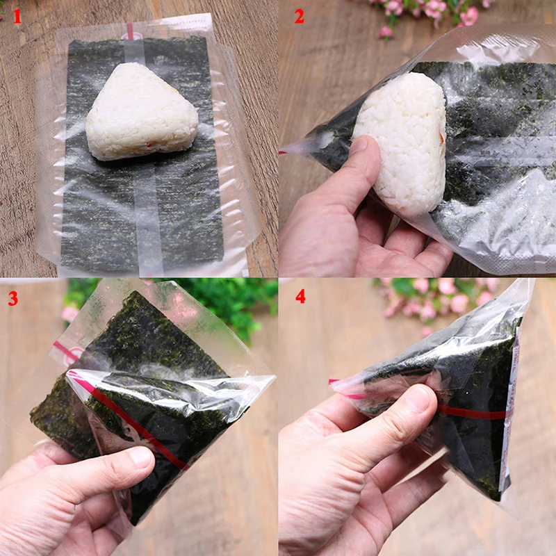 20/50 Stuks Food Grade Dubbele Lagen Japanse Driehoek Rijst Bal Zeewier Onigiri Wrappers Sushi Bento Wegwerp Verpakking Zakken