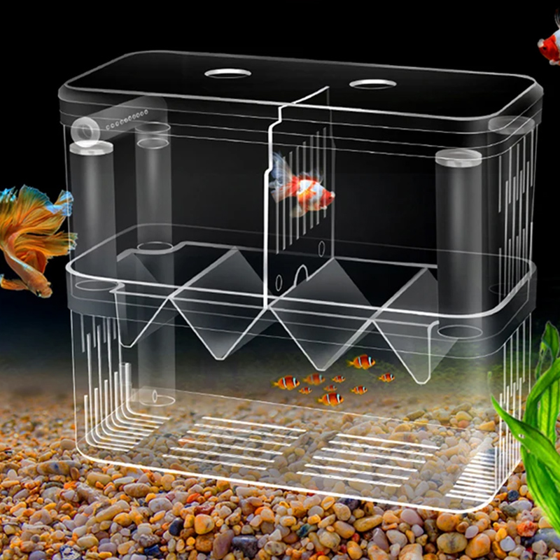 S/L/XL Aquarium Acryl Dubbeldeks Helder Vis Fokken Isolatie Box Aquarium Fokker Vis Broederij Divider Garnalen vis Gewond