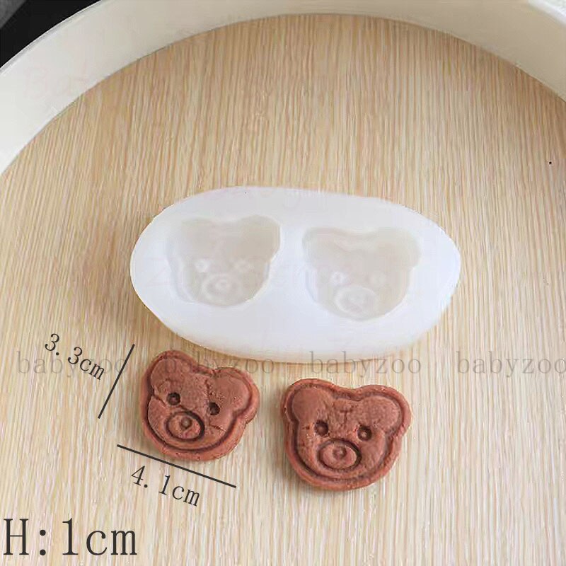 Vierkante Cake Embryo Silicone Mold Cake Kaars Decoratie Beer Puppy Biscuit Brood Embryo Raspberry Mold: D-mold