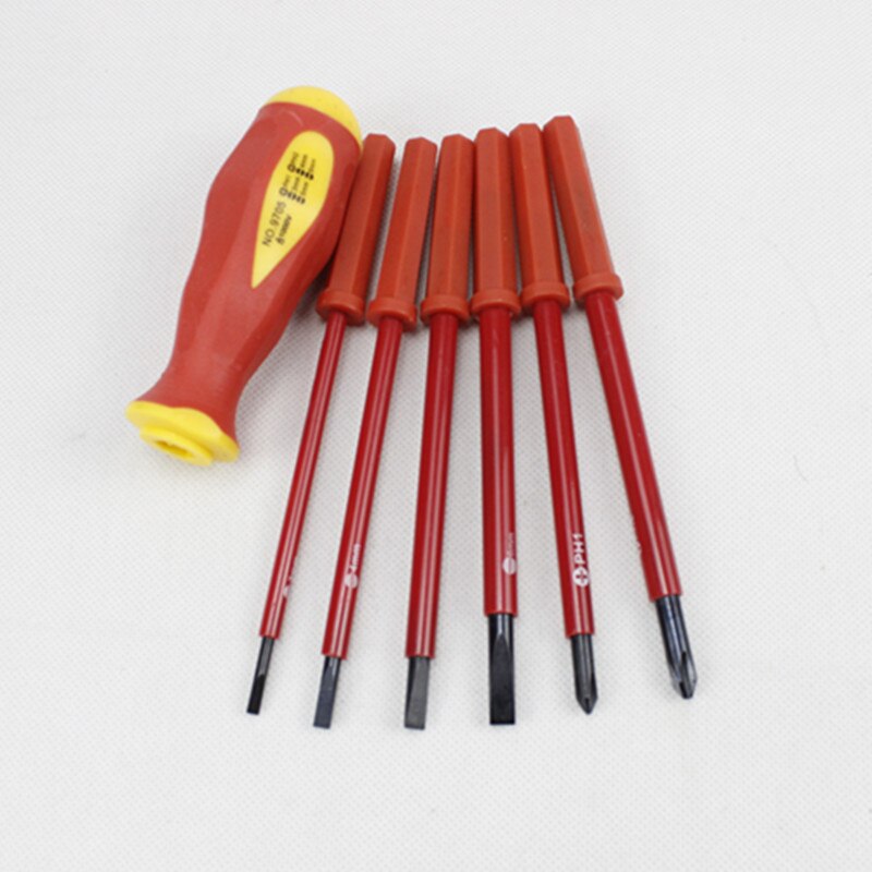 Geïsoleerde Schroevendraaier Set 7 Stuk 1000V Hoogspanning Geïsoleerde Elektricien Handje Opening Repair Tool Set