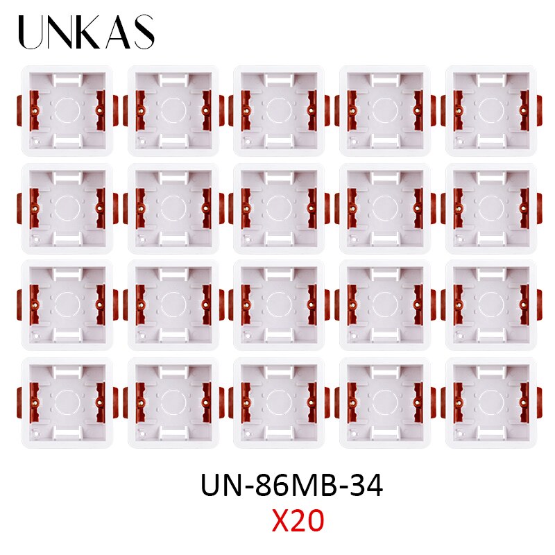 UNKAS Dry Lining Box For Gypsum Board / Drywall / Plasterboad 34mm Depth Wall Switch Socket 86mm / 146mm / 172mm Cassette