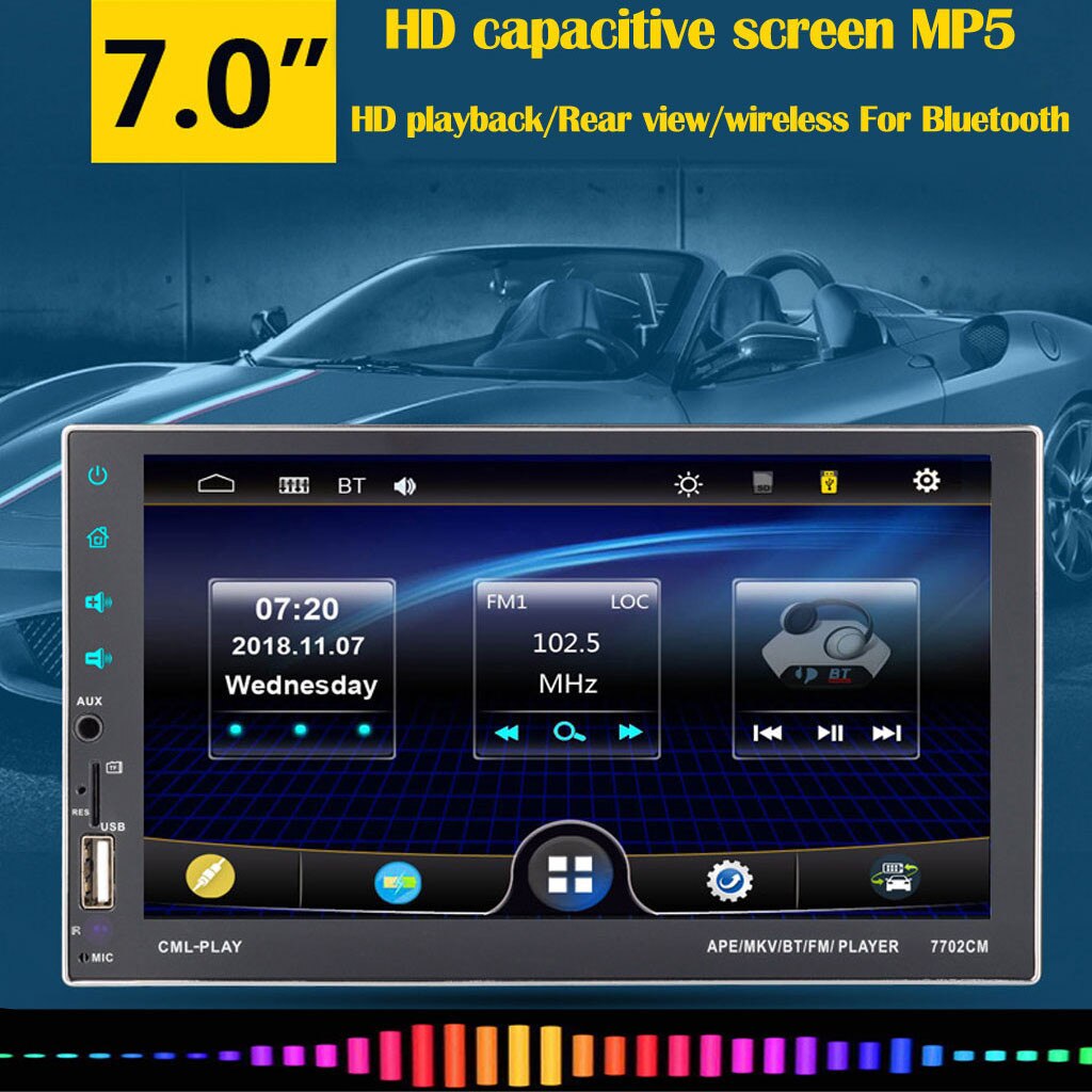 Omeshin bil  mp4,mp5 multimedie bil  mp5 afspiller 2 din  mp5 biludtrækkelig dvd bluetooth stereo skærm bluetooth 7702 jun 13