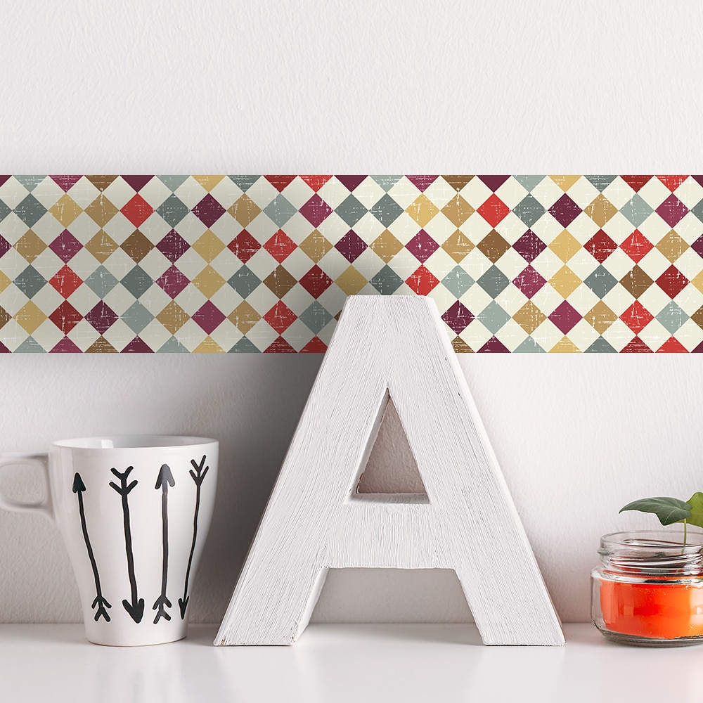 Funlife Self-adhesive Mosaic Wallpaper Borders,Decorative Wall Borders Waterproof For Bathroom Kitchen,Modern Home Wall Decal