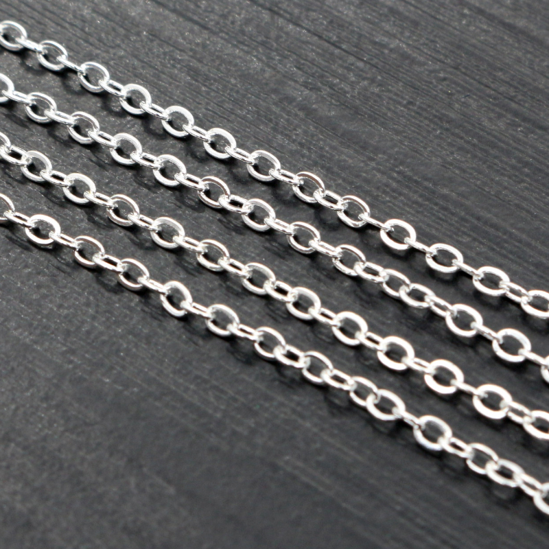5 Meter/viel 2,4x1,8mm 5 Farben Überzogen Geschweißte Eisen Kabel Ketten Halskette DIY Schmuck, sterben Entdeckungen zubehör: Silber-